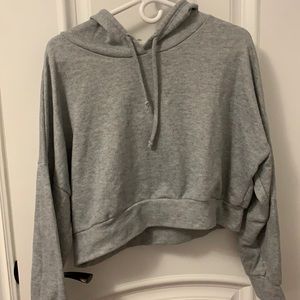 Garage gray cropped hoodie
